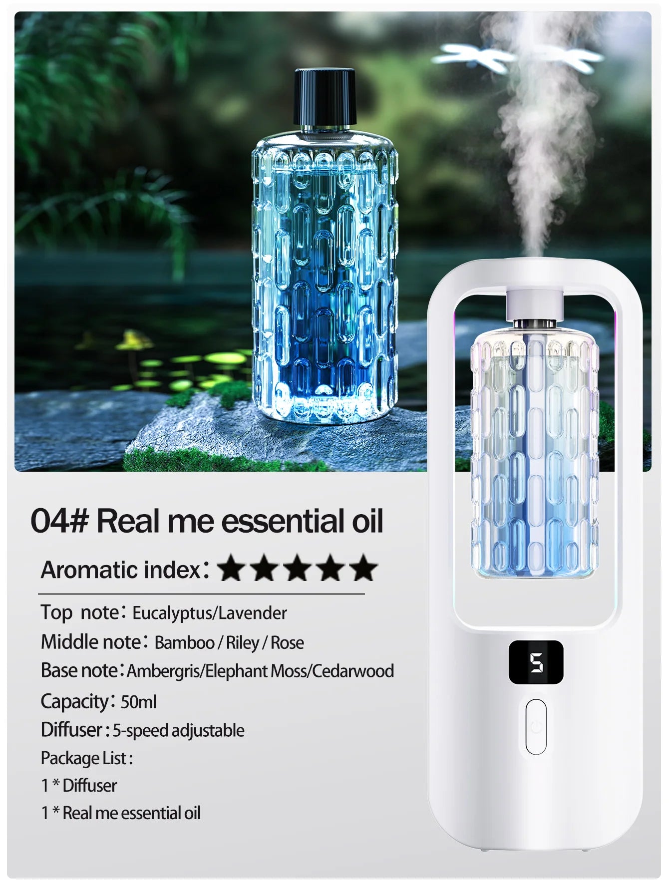 Automatic aromatherapy diffuser for eliminating odors, suitable for household use, with essential oil for air freshening.-Serilas