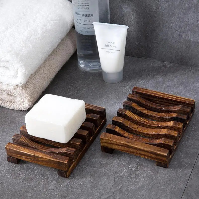 Natural Bamboo Soap Holder Wooden Bathroom Soap Storage Rack Prevent Mildew Soap Draining Box Organizers Bathroom Accessories-Serilas