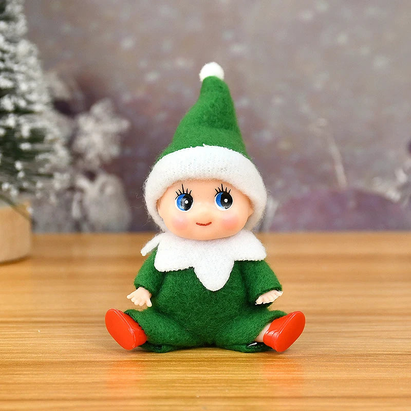 Christmas Baby Elf Dolls Mini Baby Pendants Merry Christmas Decor Gifts Festive Party Decoration Xmas Toys Gift For Kid Child-Serilas