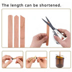 20pcs Wooden Candles Wick DIY Candle Making Kit Smokeless Candle Core with Clip Base Handmade Candle Wood Core Candlewick-Serilas