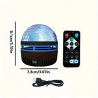 LED Projector - 2-in-1 Northern Lights & Ocean Wave Night Lamp with Remote, 14 Vibrant Effects, Powered via Supplied Cable, Idea-Serilas