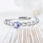 ITSMOS Precious Tanzanite Infinity Ring Natural Gemstone Purple Daily Statement Rings Fresh Jewelry for Women Energy Gift-Serilas