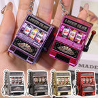 Retro Mini Fruit Machine Keychain Game Winning Best Friend Gift Toy Key Holder Coin Games Console Creative Slot Casino Model-Serilas