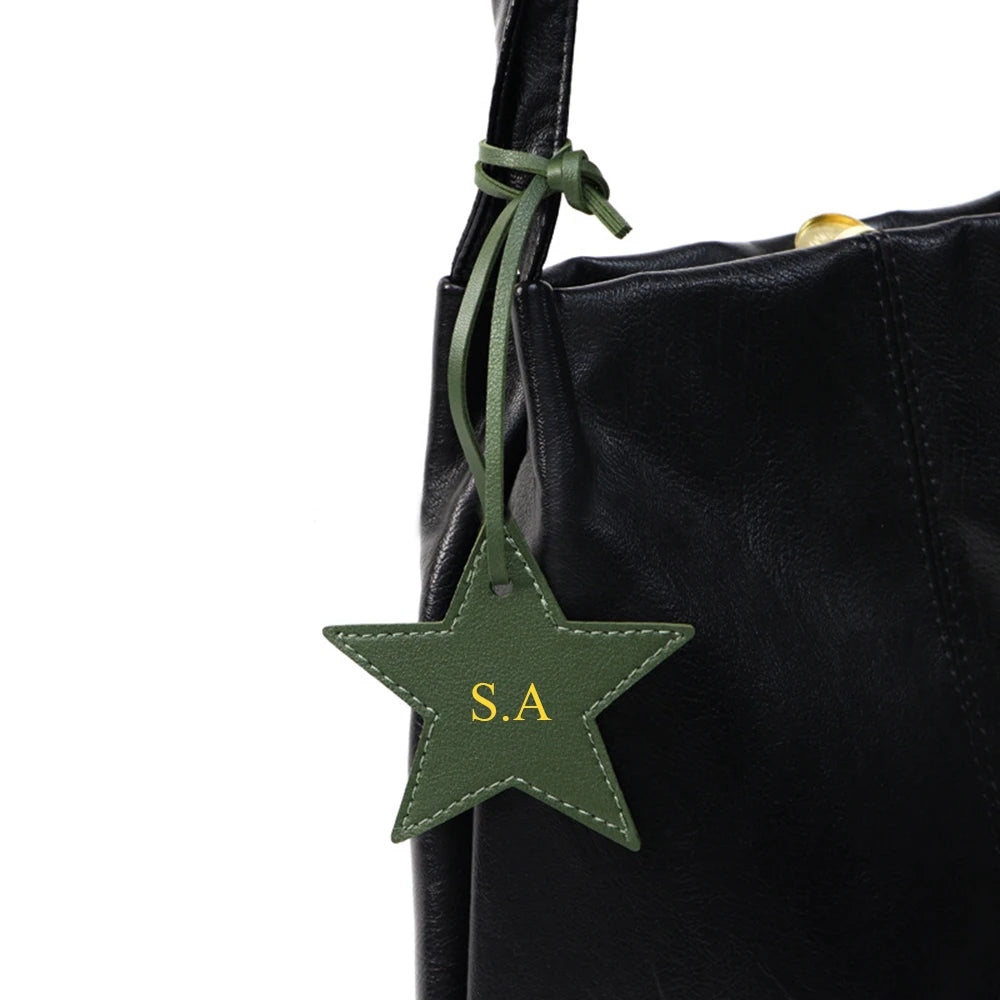 Personalized Letter Lucky Star Pendants For Bags Popular DIY Gift Custom Name Women Bag Charm Accessories Fashion Car Ornament-Serilas