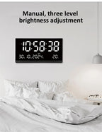 21 Inch Large Digital Wall Clock Large LED Screen Display Clock with Time/Date/Week/Temperature 12/24H Adjustable Brightness-Serilas