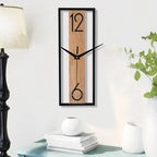 Rectangular wood grain wall clock for quiet decoration in homes and offices used in living rooms bedrooms and dining rooms-Serilas