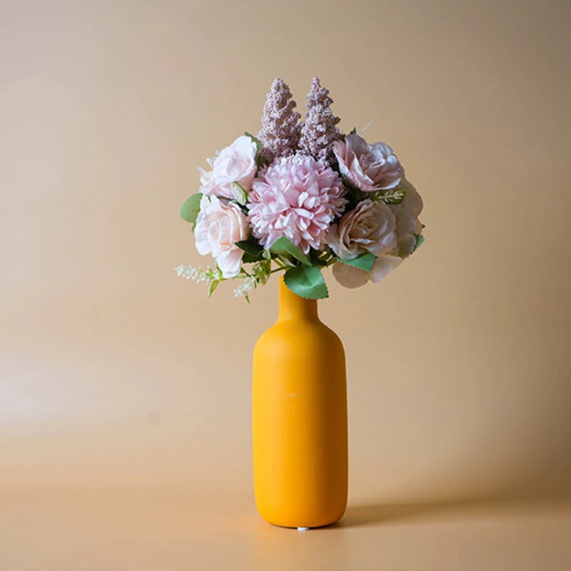 Nordic Ceramic Vase  Decoration Dry Flower Arrangement Home Furnishings  For Table Shelf Dining Room-Serilas