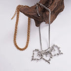 Chunky Gold Chain Necklace for Women Hypoallergenic Long Silver Love Heart Necklace Bold Statement Thick Puffy for Women Trendy-Serilas