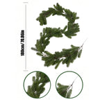 Christmas Garland Artificial Pine Garland For Outdoor Or Indoor Garden Green Fireplaces Holiday Party Decorations 1.8/1.9/2.7m-Serilas