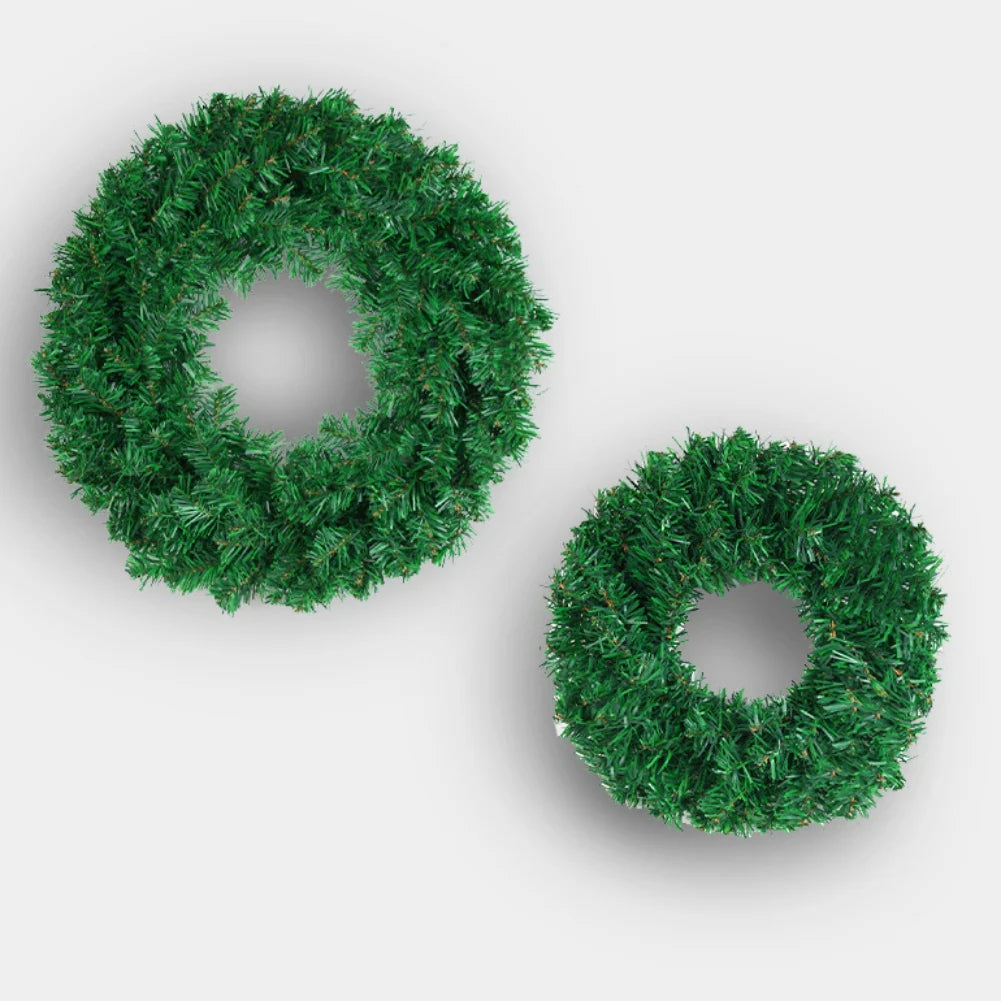 30/40/50cm Artificial Green Wreath PVC Wall Wreaths Seasonal Home The Wreath Christmas Ribbon Wreath Front Door Fall Wreaths-Serilas