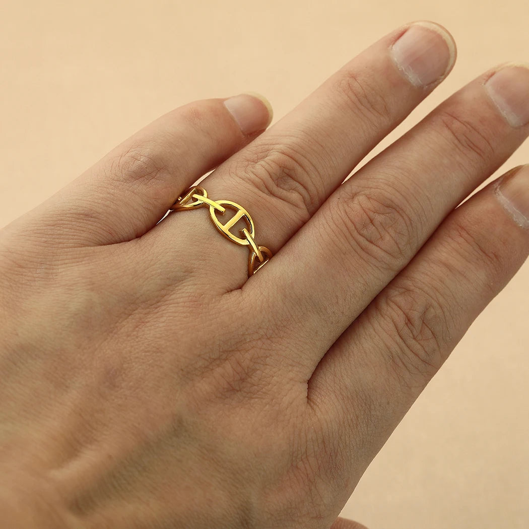 Cxwind Laser Engraved Stainless Steel Ring Infinity Ring Minimalist Ring, Dainty Knot Ring Personalized Jewelry Birthday Gift-Serilas