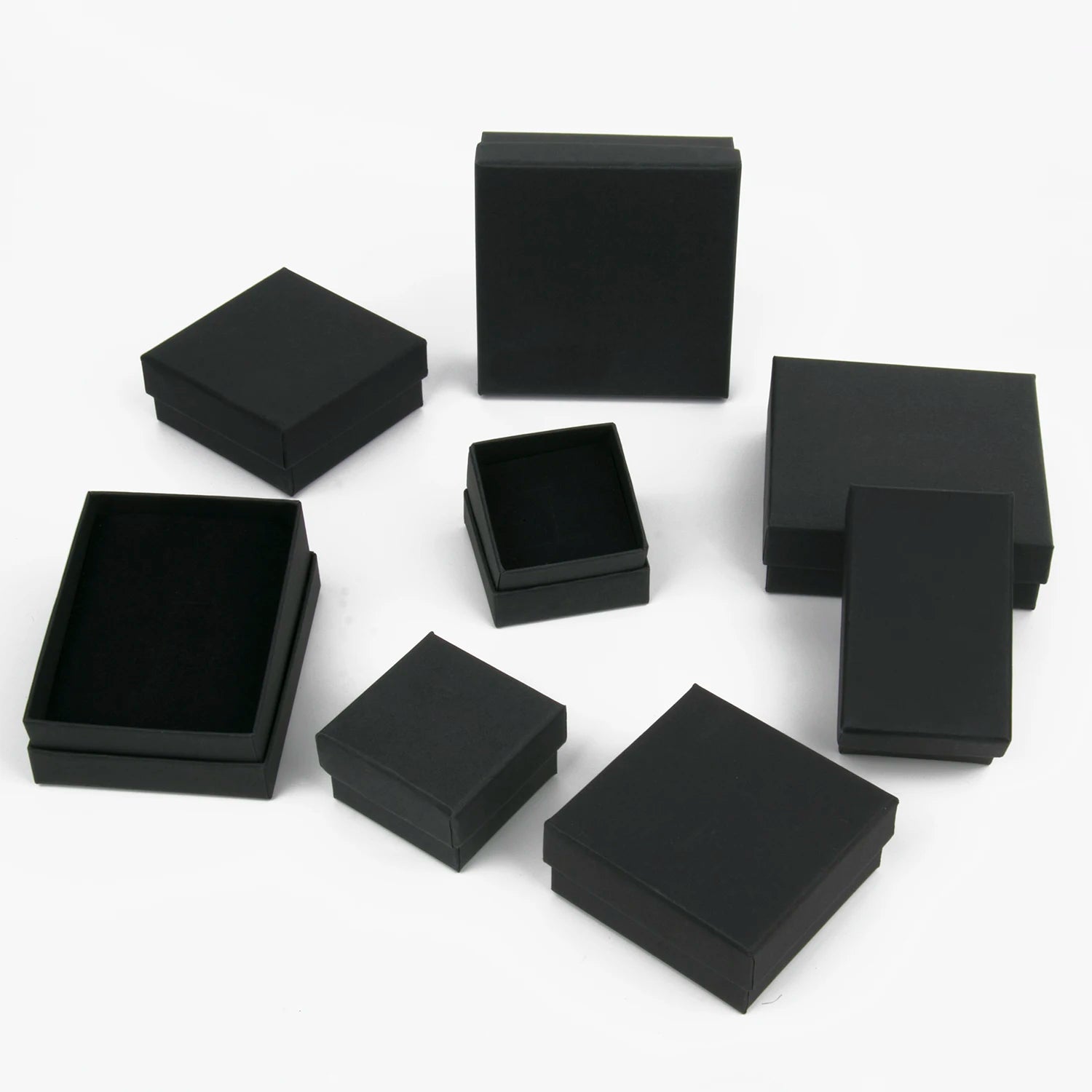 1PCS Black Square Jewelry Display Gifts Box Organizer Engagement for Ring Earring Brooch Necklace Bracelet Packaging Boxes-Serilas