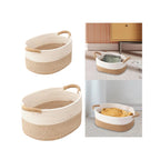 Rope Woven Baskets for Organizing Woven Rope Storage Basket Multifunctional Toy Basket for Desktop Nursery Office Bathroom Books-Serilas