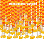 Marigold Flower Garlands 1.5m Artificial Flower Garland Indian DécorPooja Diwali Fiesta Day of The Dead Christmas Events Decor-Serilas