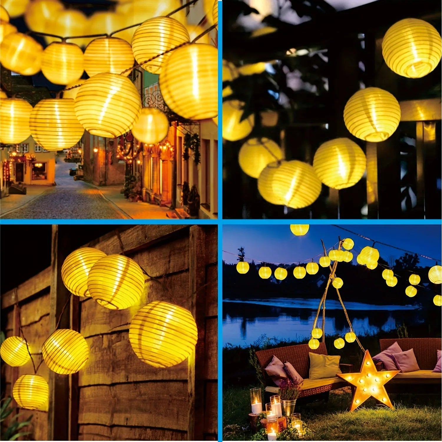 LED Solar Lantern String Lights Outdoor Garland Fairy Lights Solar Powered Garden Decorative Light for Christmas Wedding Party-Serilas