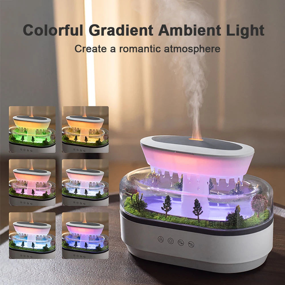 Aroma Air Humidifier Fragrance Essential Oil Diffuser for Home Raindrop Model Aroma Diffuser Humidifier with LED Colorful Light-Serilas