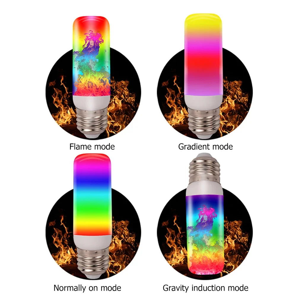 LED Flicker Flame Light Bulb Simulated Burning Fire Effect E27E26 Lamp Xmas Party Decorations Flickering Outdoor Four mode Light-Serilas