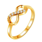 Fashion Inverted 8-shaped Crystal Studded Alloy Ring Women Versatile Crystal Twist Infinity Ring Jewelry ??????? ????????? ?????-Serilas