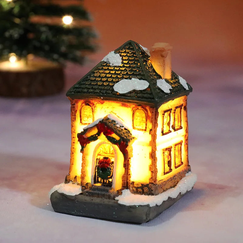 Christmas Decorations  LED Night Lights Luminous Micro Landscape House Children's Creative Gift Christmas New Year Ornaments-Serilas