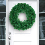 30/40/50cm Artificial Green Wreath PVC Wall Wreaths Seasonal Home The Wreath Christmas Ribbon Wreath Front Door Fall Wreaths-Serilas