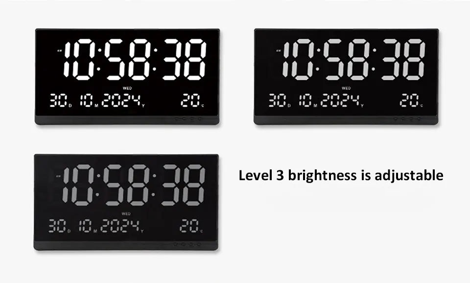21 Inch Large Digital Wall Clock Large LED Screen Display Clock with Time/Date/Week/Temperature 12/24H Adjustable Brightness-Serilas