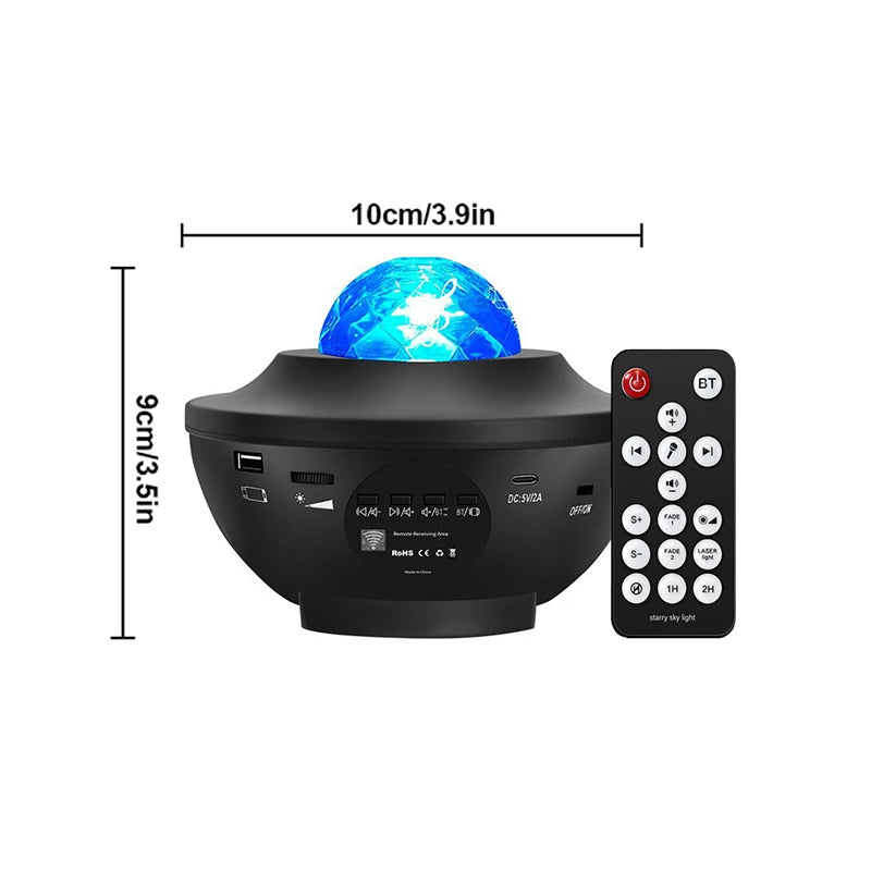 LED Star Galaxy Projector Ocean Wave Night Light Room Decor Rotate Starry Sky Romantic Porjectors Luminaria Decoration Gifts-Serilas