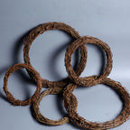 Natural Wreath 8/10/12cm Diameter Christmas Rattan Wreath Rings Braided Wreath DIY Hand-Woven Grapevine Vines Wreaths Crafts-Serilas