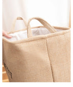 Jute Cloth Art Dirty Clothes Collection Basket Light Luxury Home Bathroom Foldable Laundry Basket Large Capacity Storage-Serilas