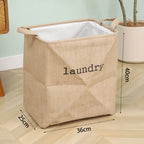 Jute Cloth Art Dirty Clothes Collection Basket Light Luxury Home Bathroom Foldable Laundry Basket Large Capacity Storage-Serilas