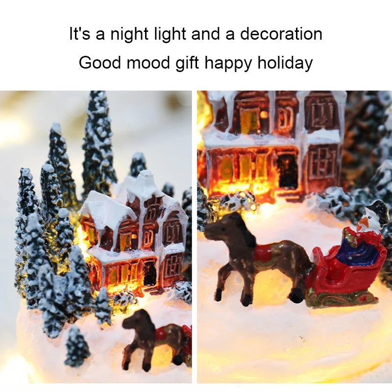 Christmas Decorations  LED Night Lights Luminous Micro Landscape House Children's Creative Gift Christmas New Year Ornaments-Serilas