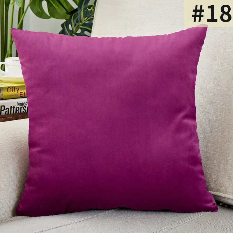 Velvet Cushion Cover Solid Color Throw Pillow Covers for Living Room Sofa Decorative Pillow Home Decor Pillowcase-Serilas