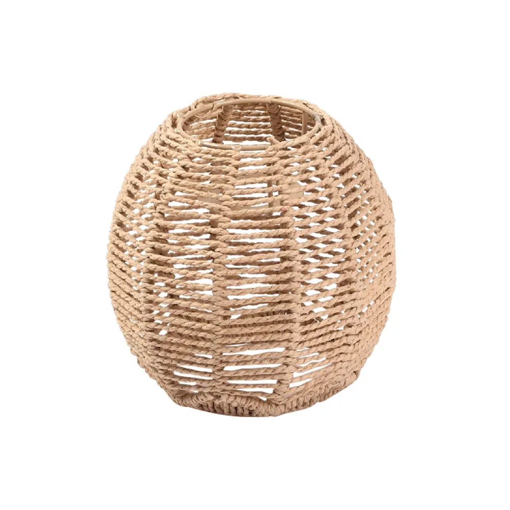 Simulated Rattan Light Fixture Vintage Hanging Lampshade Handmade Woven Lamp Shade for Living Room Bedroom Hotel Restaurant-Serilas
