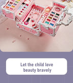 Kids Makeup Kit Little Girls 49 Pcs Washable Makeup Kit Real Girl Princess Make Up Kit with Cosmetic Case Play Set Birthday Gift-Serilas