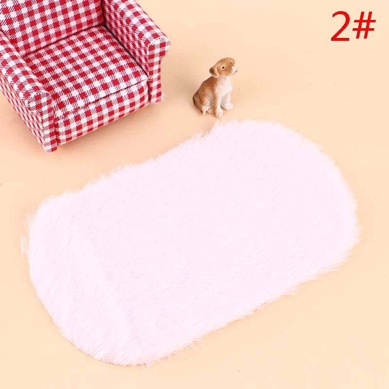 Dollhouse Miniature Plush Rug Carpet Mat Dolls House Living Room Furniture Decoration Accessories-Serilas