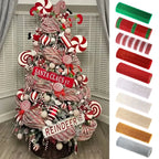 Christmas Tree Decorations Ribbon Mesh Ribbon for Wreath Bow Garland 2025 Christmas Decor Home Decor Gifts Navidad New Year 2026-Serilas