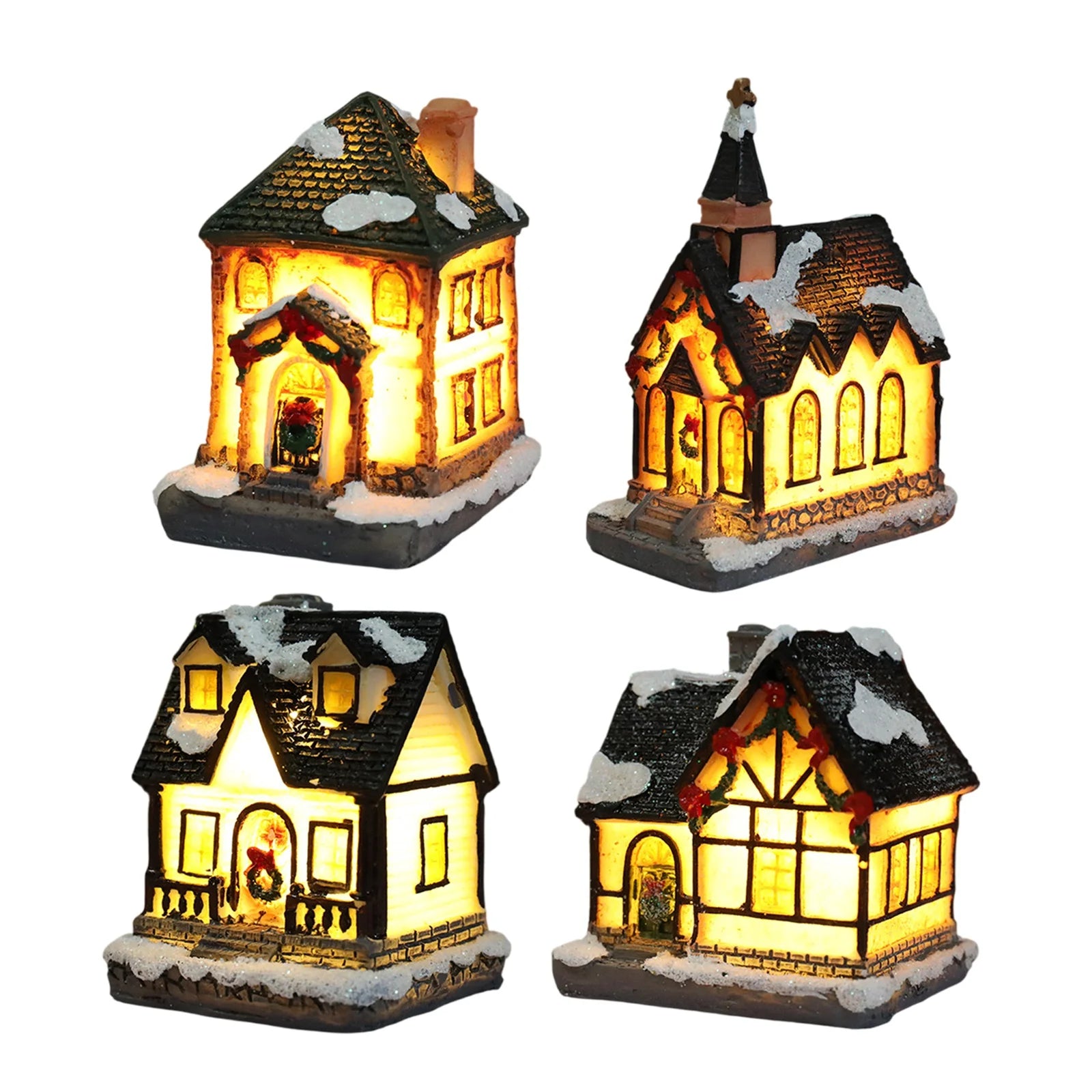 Christmas Houses Christmas Decoration With Lights Room Tabletop Supplies Festive Atmosphere Ornament Holiday Gift-Serilas
