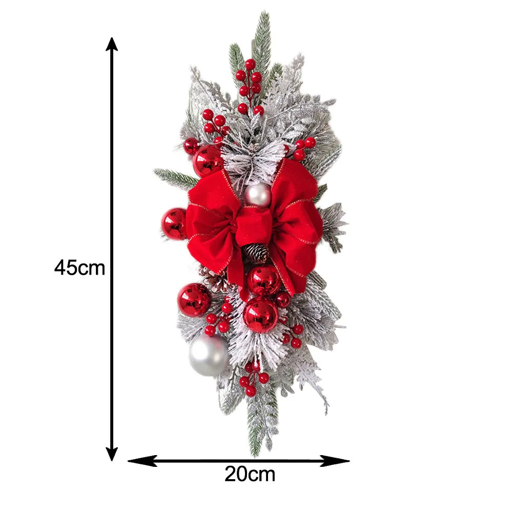 Christmas Staircase Decoration Wreath DIY Indoor Outdoor Garland Decoration With LED Decoration Prop Evening Party Dress Up Prop-Serilas