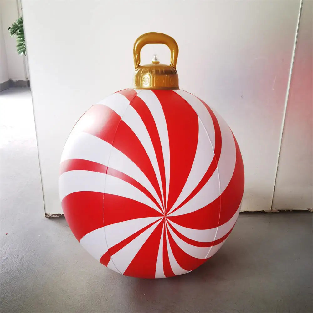 55CM Christmas Inflatable Ball Outdoor Garden Decorations PVC Giant Xmas Ball Christmas Large Balls Toy New Year Party Decors-Serilas