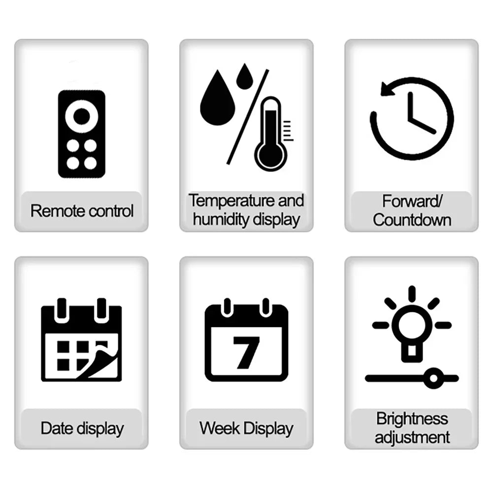 Digital Wall Clocks Large Screen With Timing Countdown Function Clocks For Home Bedroom Living Room Office Home Decoration-Serilas