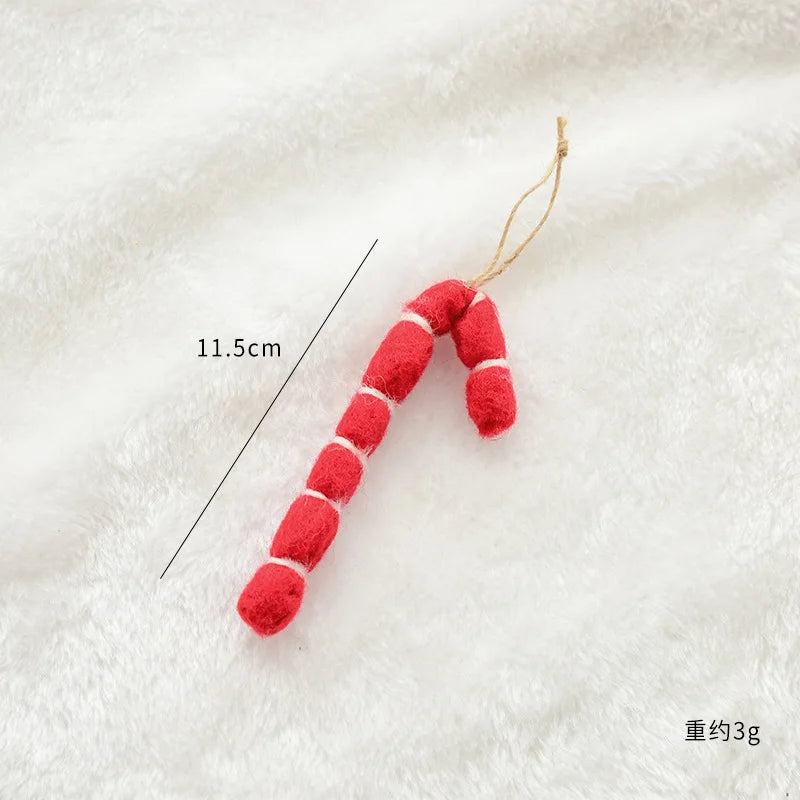 Christmas Tree Snowflake Gift Decoration Pendant Wool Felt Gingerbread Handmade DIY Accessories Christmas New Year Decoration-Serilas