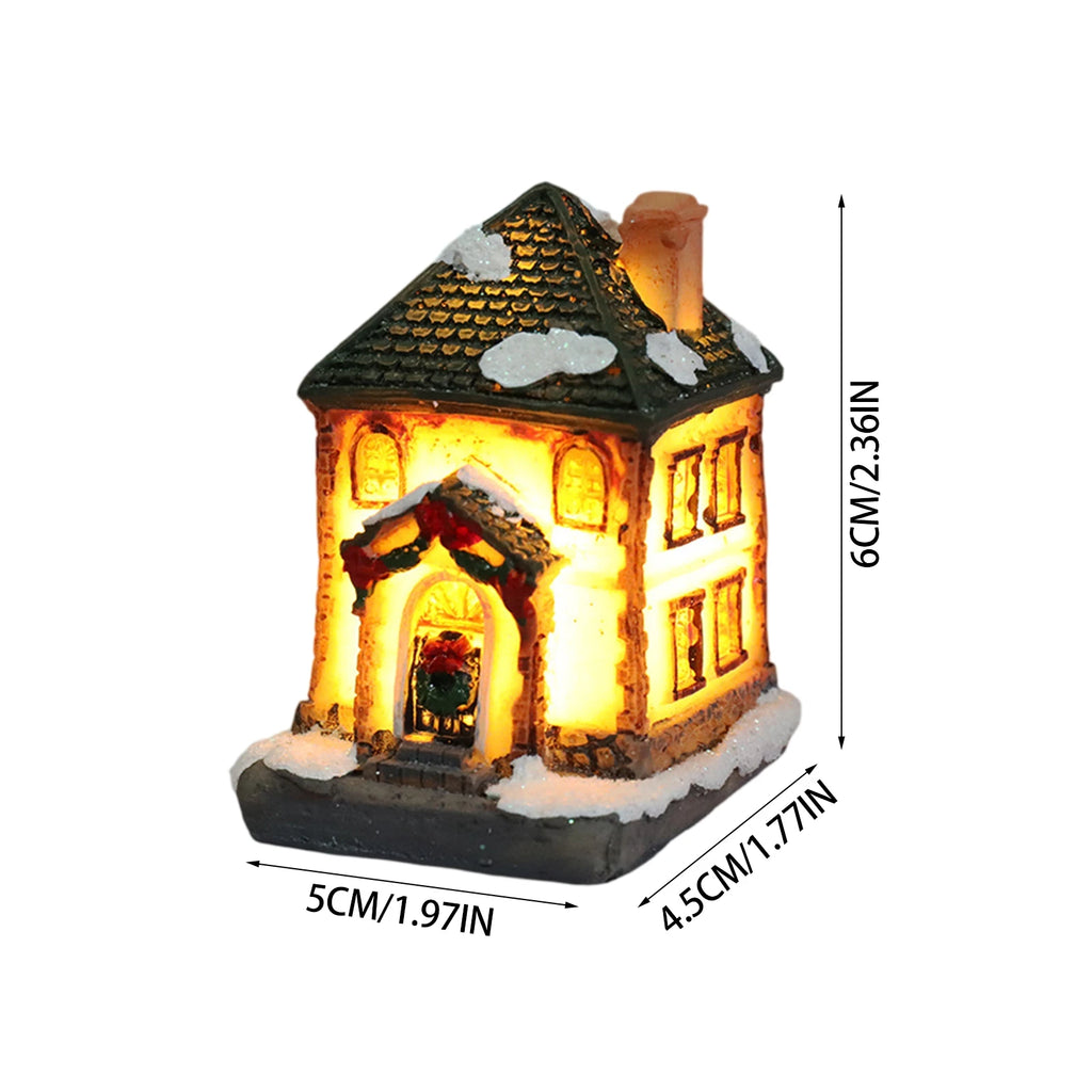 Christmas Houses Christmas Decoration With Lights Room Tabletop Supplies Festive Atmosphere Ornament Holiday Gift-Serilas