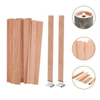 20pcs Wooden Candles Wick DIY Candle Making Kit Smokeless Candle Core with Clip Base Handmade Candle Wood Core Candlewick-Serilas