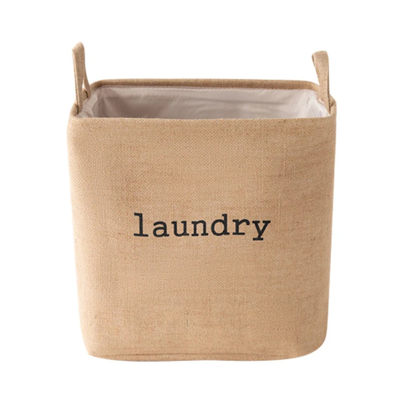 Jute Cloth Art Dirty Clothes Collection Basket Light Luxury Home Bathroom Foldable Laundry Basket Large Capacity Storage-Serilas