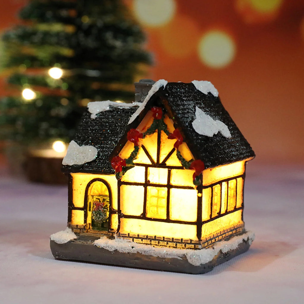 Christmas Houses Christmas Decoration With Lights Room Tabletop Supplies Festive Atmosphere Ornament Holiday Gift-Serilas