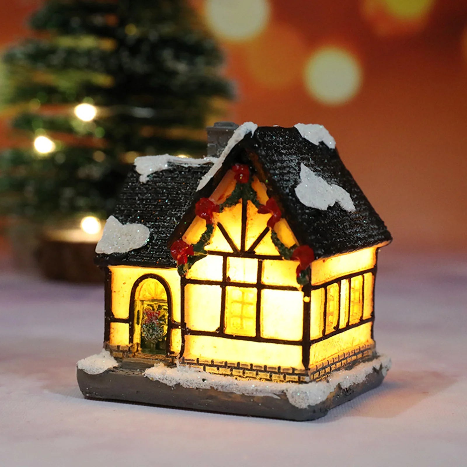 Christmas Houses Christmas Decoration With Lights Room Tabletop Supplies Festive Atmosphere Ornament Holiday Gift-Serilas