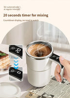 Automatic Stirring Cup Rechargeable Portable Coffee Electric Stirring Stainless Steel Mixer Rotating Magnetic Self Stirring Mugs-Serilas