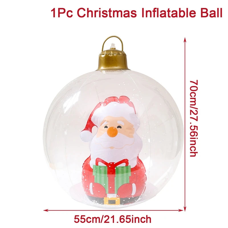 Christmas Giant Inflatable Christmas Ball Outdoor Inflatable Decor Snowman Santa Claus PVC Inflatable Decorated Transparent Ball-Serilas