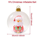 Christmas Giant Inflatable Christmas Ball Outdoor Inflatable Decor Snowman Santa Claus PVC Inflatable Decorated Transparent Ball-Serilas