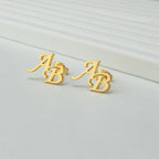 Personalized Initial Name Earrings Exquisite Stainless Steel Customized Earrings Commemorative Gift for Mom and Women's Friends-Serilas