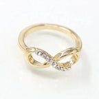 Fashion Inverted 8-shaped Crystal Studded Alloy Ring Women Versatile Crystal Twist Infinity Ring Jewelry ??????? ????????? ?????-Serilas